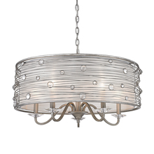  1993-5 PS - Joia 5 Light Chandelier in Peruvian Silver with Sterling Mist Shade